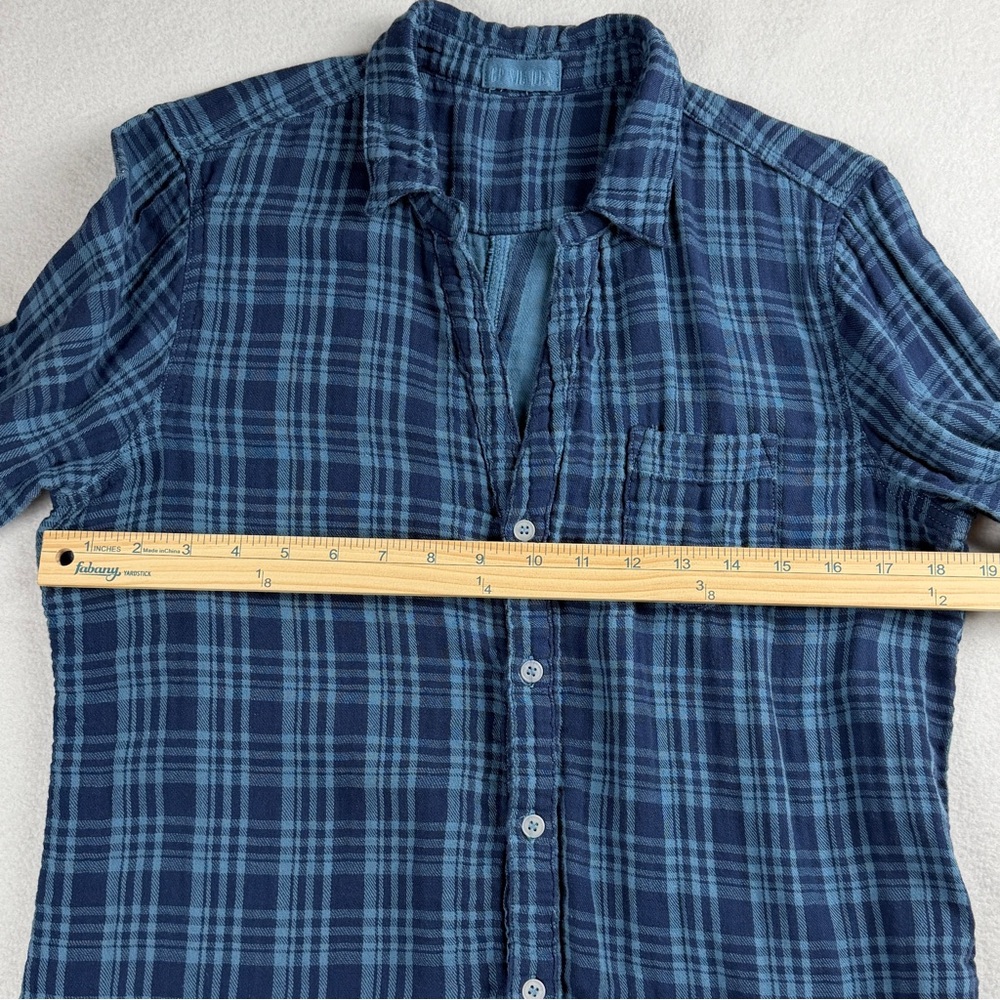 CP‎ Shades Women's Plaid Collared Button-Up Dress Shirt Blue Medium - Picture 4 of 10
